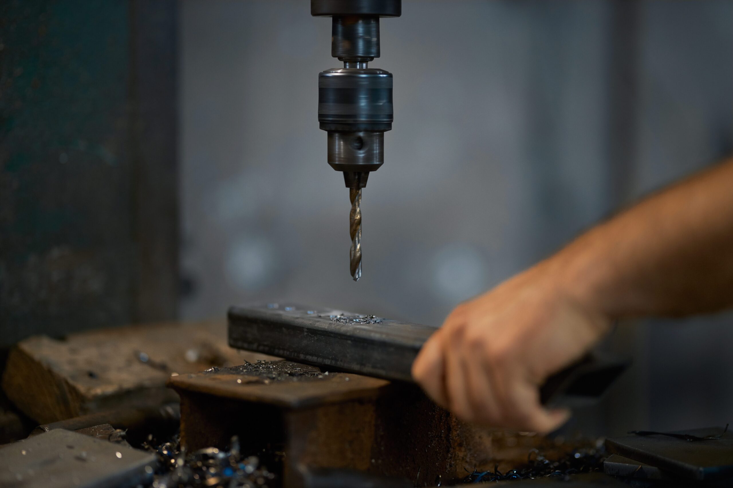 Process creating metal and fence with special tools.