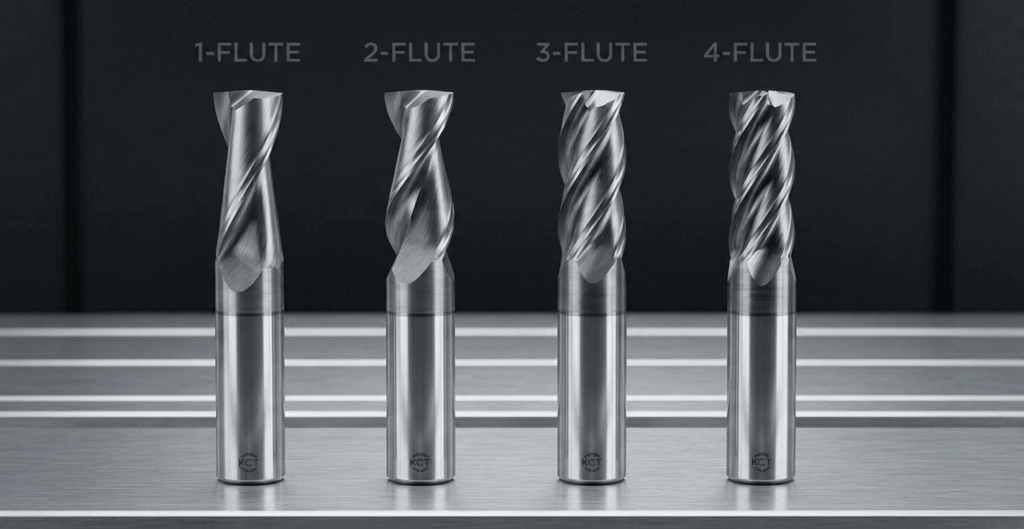 Four_high_quality_end_mills_1_flute,2_flute,_3_flute,_and_4_flute