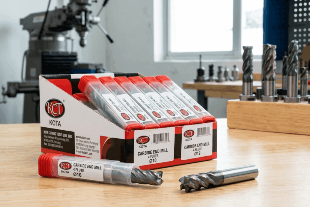 Kota KCT end mills in their packaging